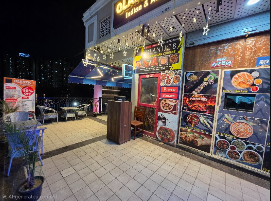 OLANTIC 8 CAFE storefront signage Sector 83 Gurgaon